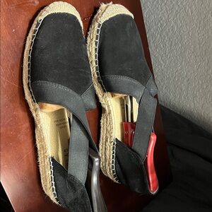 Elegant Black Espadrille Suede Fabiola shoes
